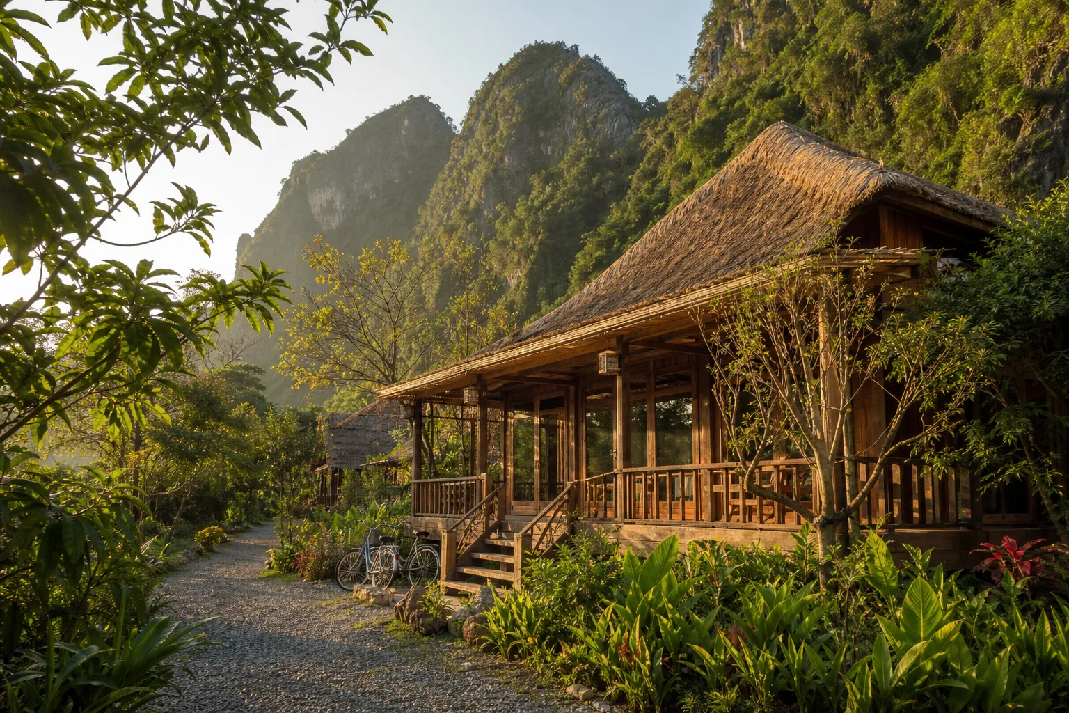 CB2VH — Lan Hạ 2N1Đ Adventure (bungalow Việt Hải) — ảnh minh hoạ AI